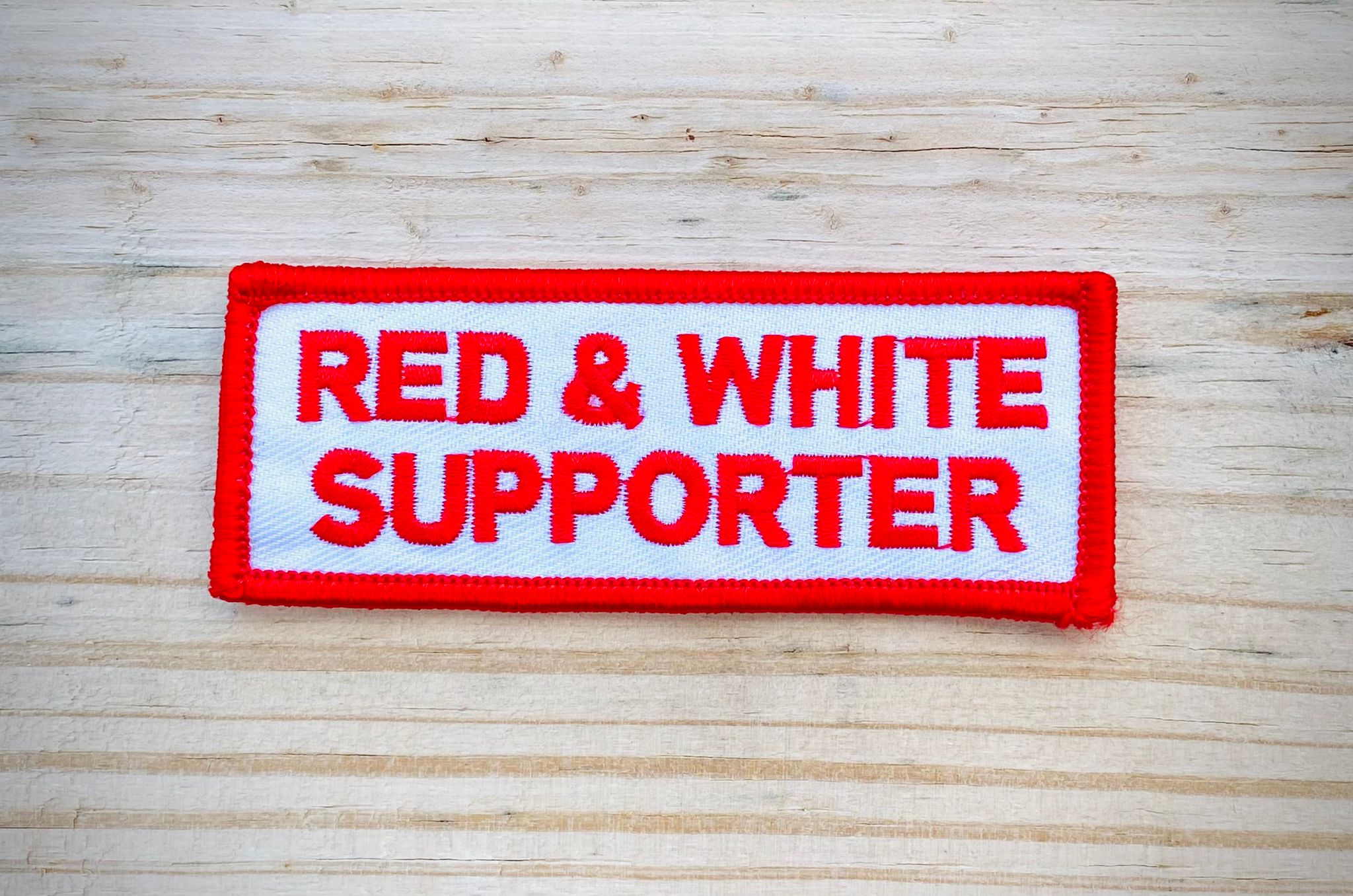 Support red and white patch